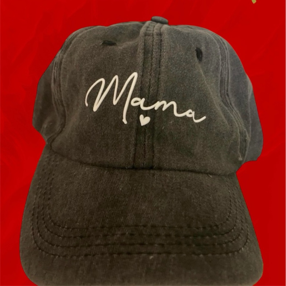 🎉3xHP🎉Black washed printed “Mama” cap! Adjustable🎉HP🎉